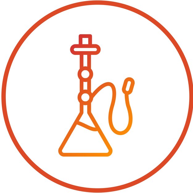 Diseño vectorial Estilo del icono de la narguile