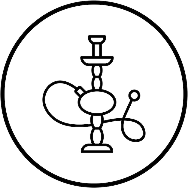 Diseño vectorial Estilo del icono de la narguile