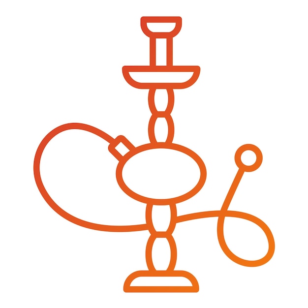Diseño vectorial Estilo del icono de la narguile