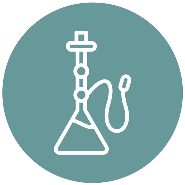 Diseño vectorial Estilo del icono de la narguile