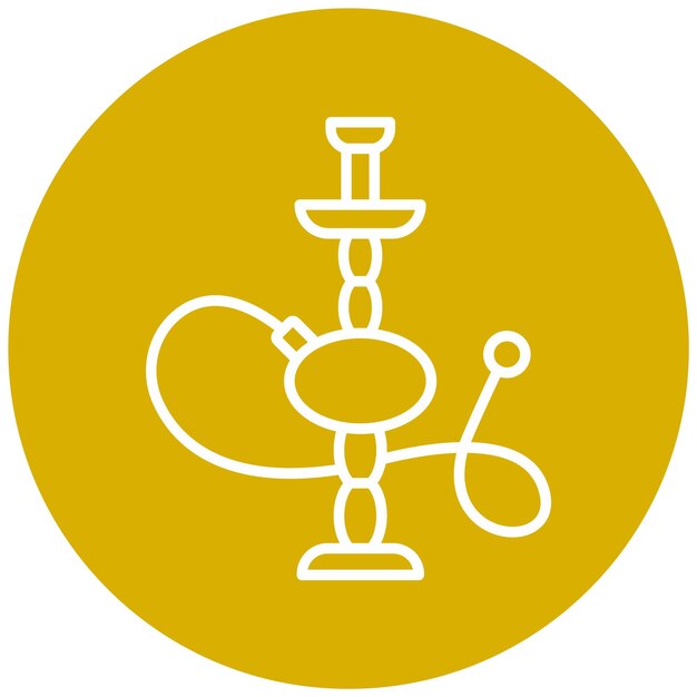 Diseño vectorial Estilo del icono de la narguile