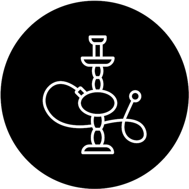 Diseño vectorial Estilo del icono de la narguile
