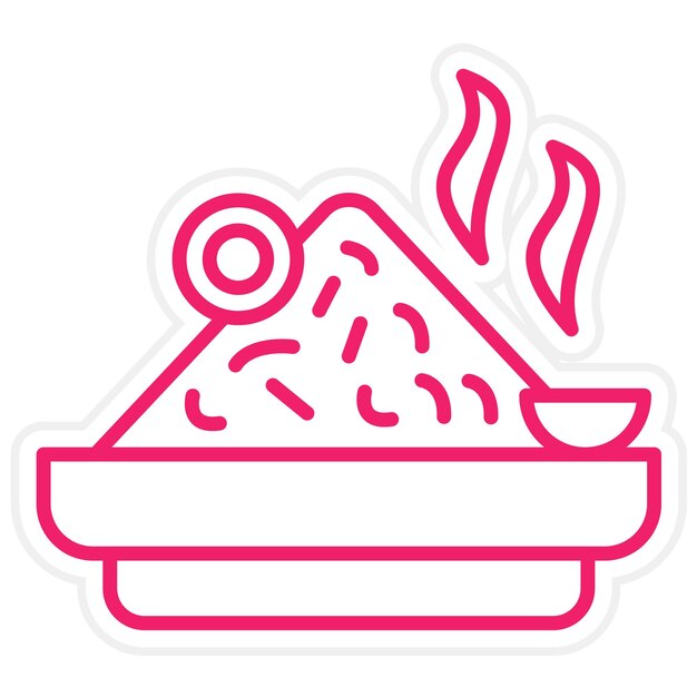 Diseño vectorial Estilo de icono de Nasi Goreng