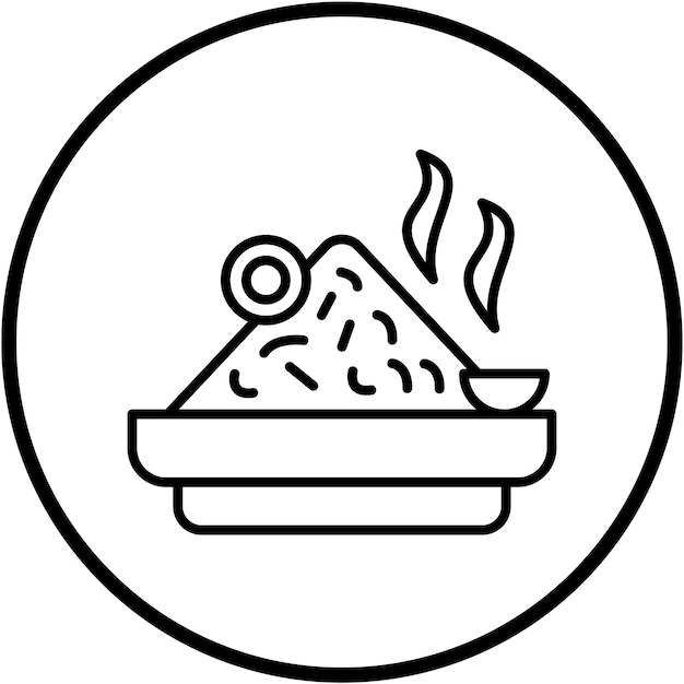 Diseño vectorial Estilo de icono de Nasi Goreng