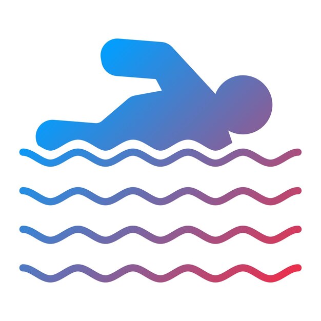 Diseño vectorial Estilo del icono de natación de la persona