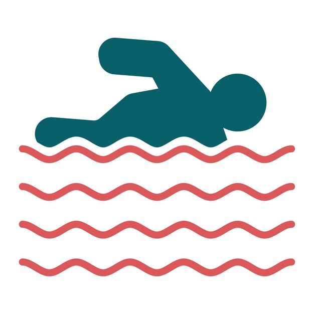 Diseño vectorial Estilo del icono de natación de la persona