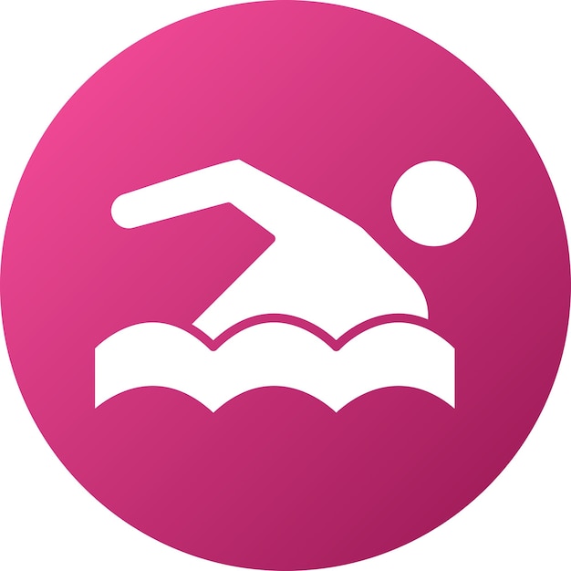 Diseño vectorial Estilo del icono de natación de la persona