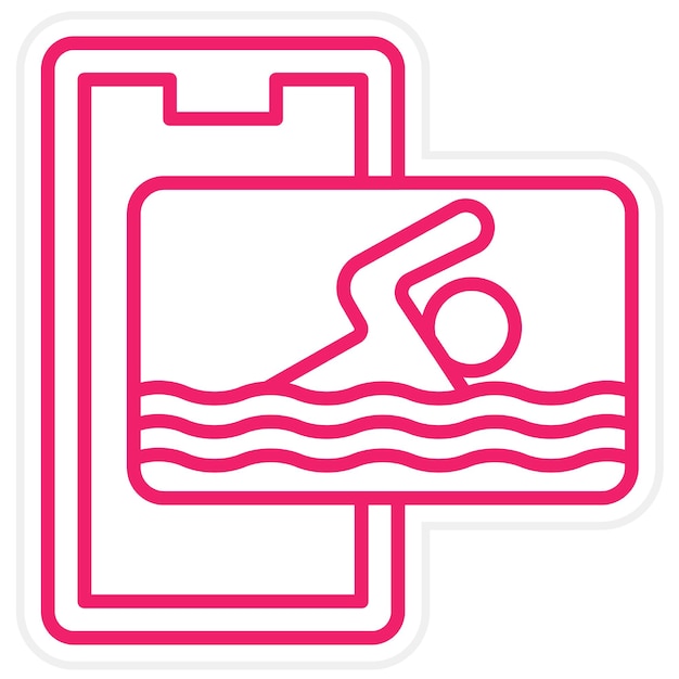 Diseño vectorial Estilo del icono de natación