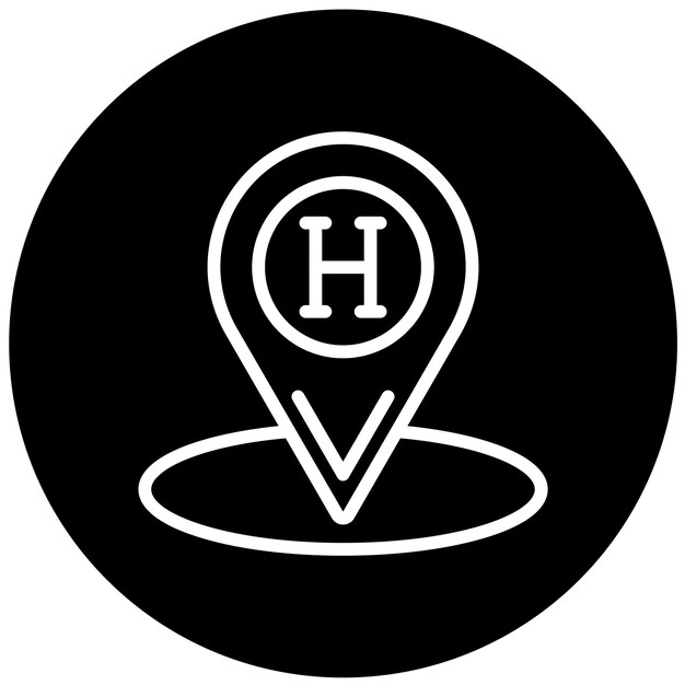 Diseño vectorial Estilo del icono de navegación del hospital