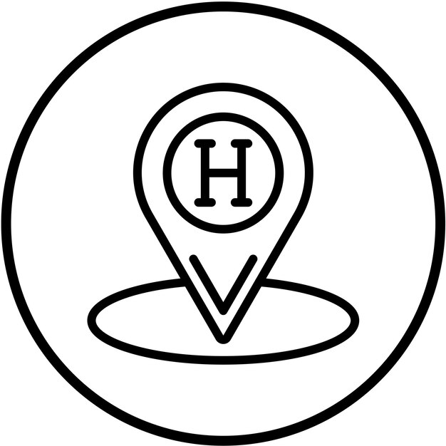Diseño vectorial Estilo del icono de navegación del hospital