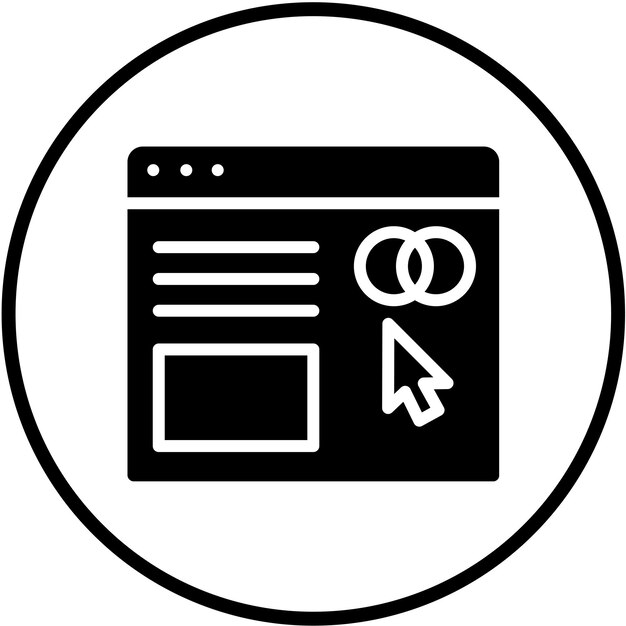 Diseño vectorial Estilo del icono del navegador