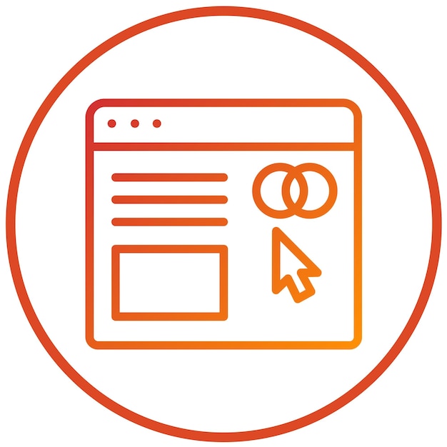 Diseño vectorial Estilo del icono del navegador