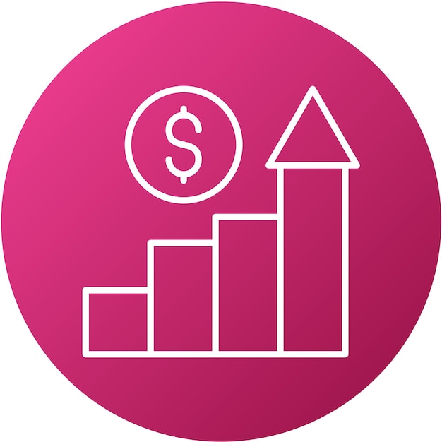 Diseño vectorial Estilo de icono de negocio en crecimiento