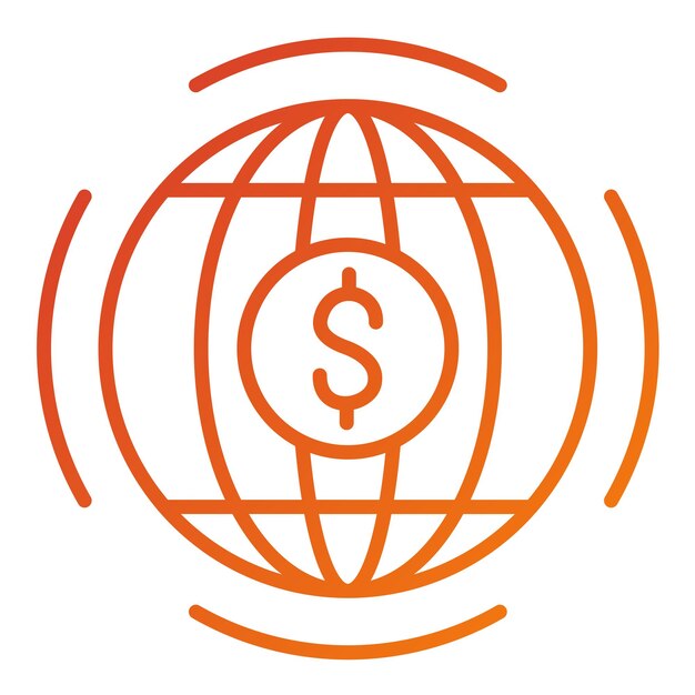 Diseño vectorial estilo de icono de negocio global
