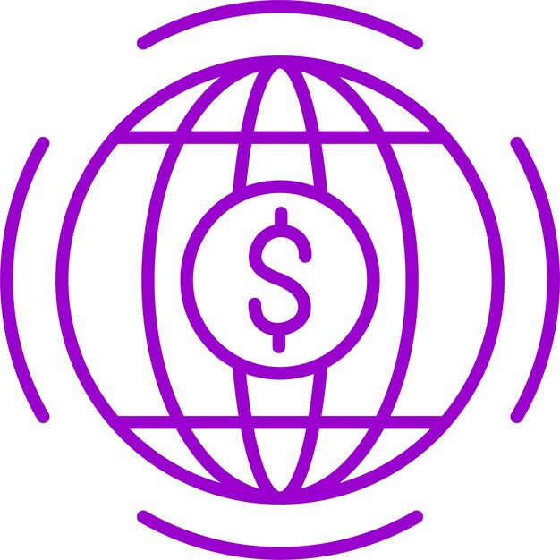 Diseño vectorial estilo de icono de negocio global