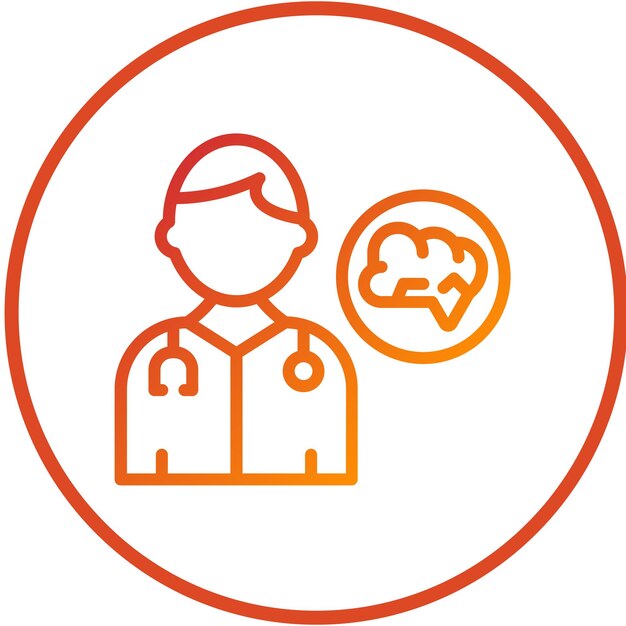 Diseño vectorial del estilo del icono del neurocirujano