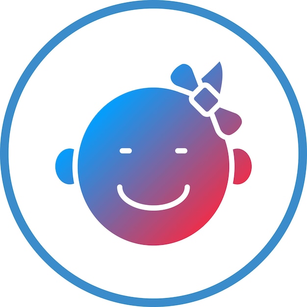 Diseño vectorial Estilo del icono de la niña bebé