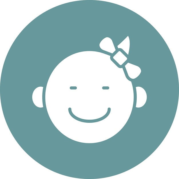 Diseño vectorial Estilo del icono de la niña bebé