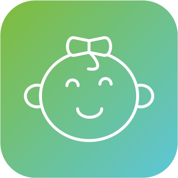 Diseño vectorial Estilo del icono de la niña bebé
