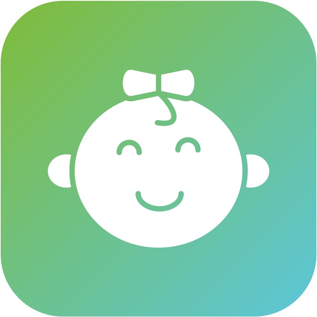 Diseño vectorial Estilo del icono de la niña bebé