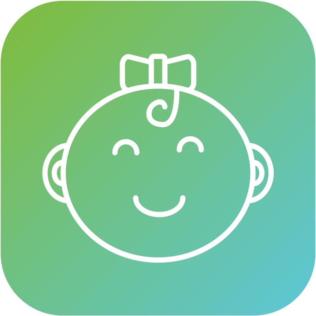 Diseño vectorial Estilo del icono de la niña bebé