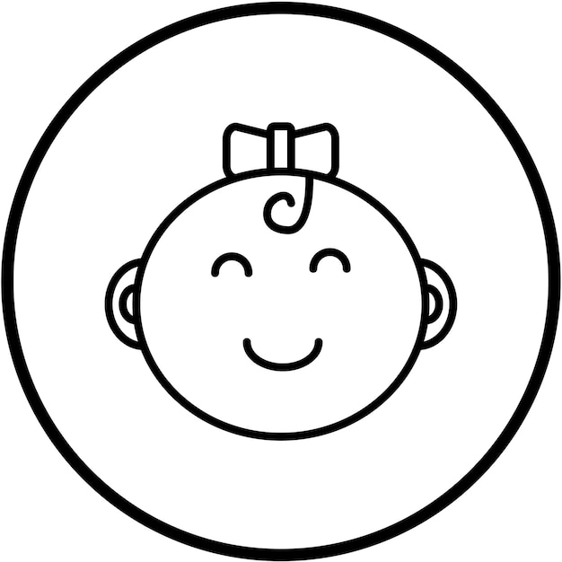 Diseño vectorial Estilo del icono de la niña bebé