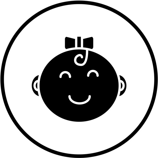 Diseño vectorial Estilo del icono de la niña bebé