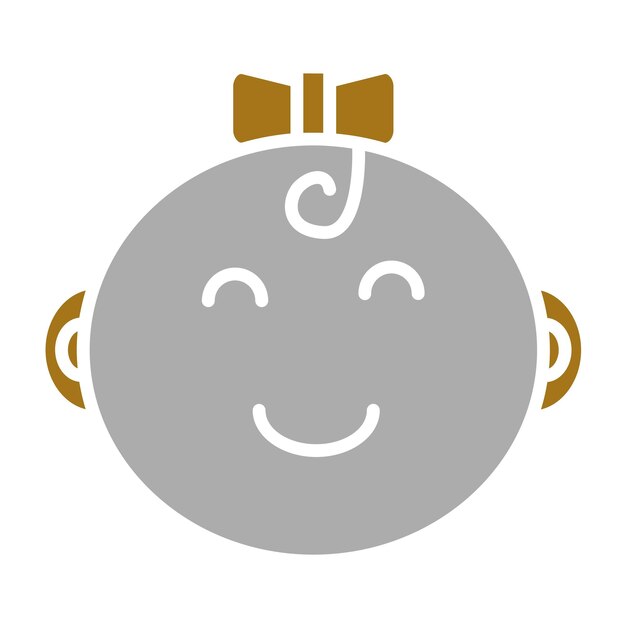 Diseño vectorial Estilo del icono de la niña bebé