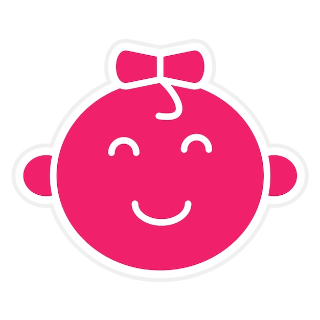 Diseño vectorial Estilo del icono de la niña bebé