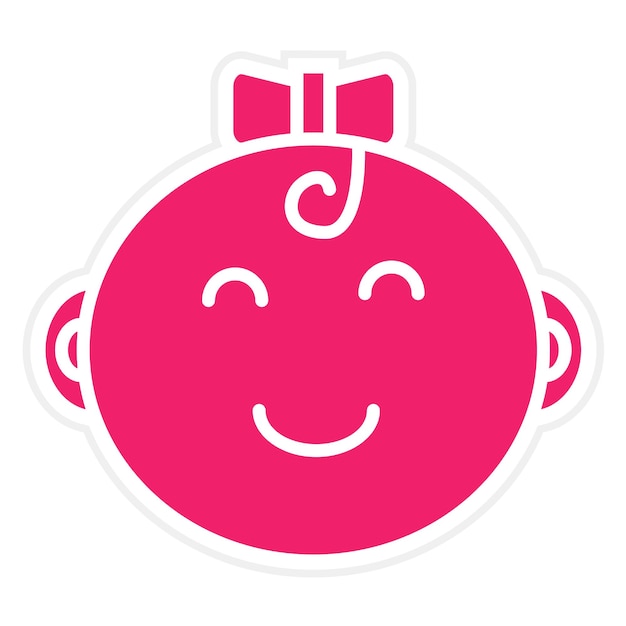 Diseño vectorial Estilo del icono de la niña bebé
