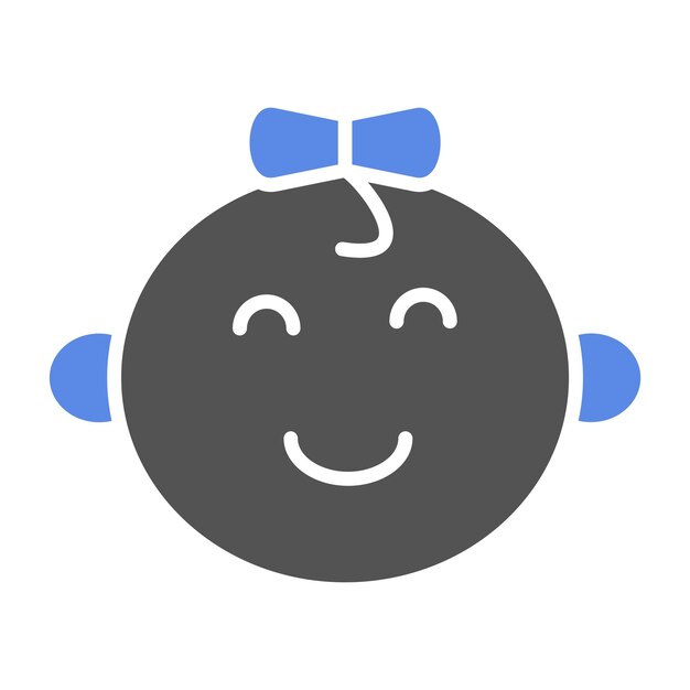 Diseño vectorial Estilo del icono de la niña bebé