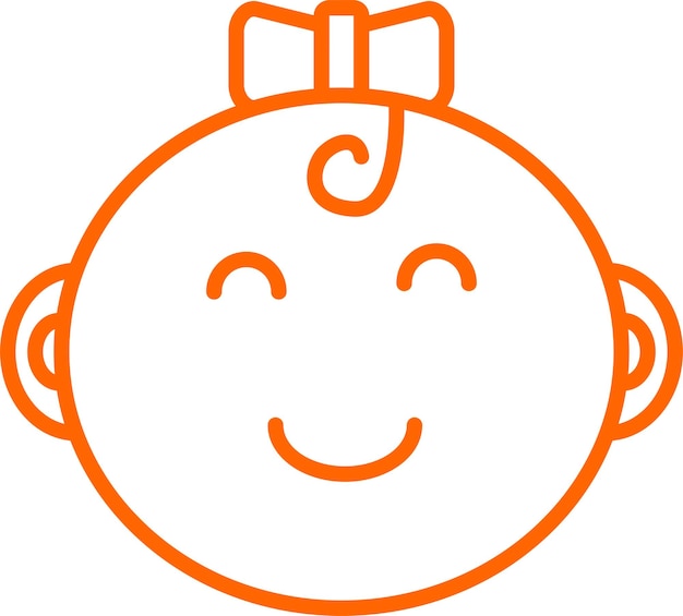 Diseño vectorial Estilo del icono de la niña bebé