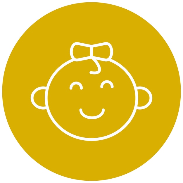 Diseño vectorial Estilo del icono de la niña bebé