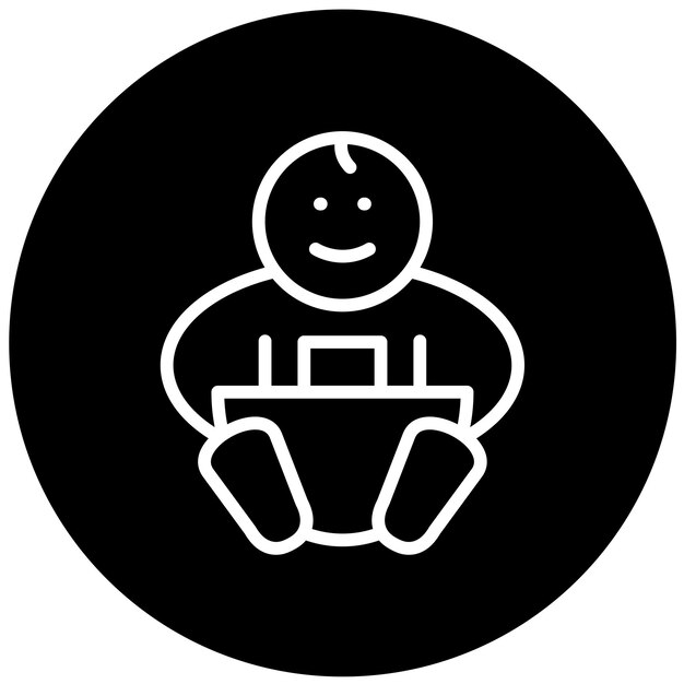 Diseño vectorial Estilo de icono de niñera