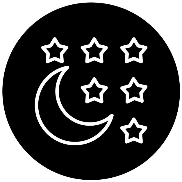 Diseño vectorial Estilo del icono de la noche