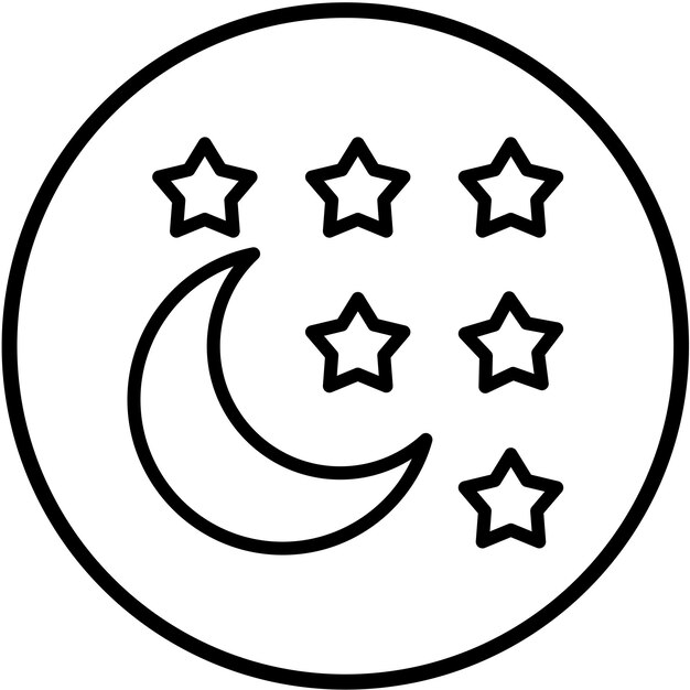 Diseño vectorial Estilo del icono de la noche
