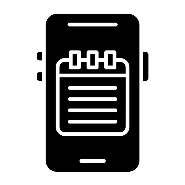 Diseño vectorial Estilo del icono de la nota móvil