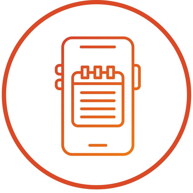 Diseño vectorial Estilo del icono de la nota móvil