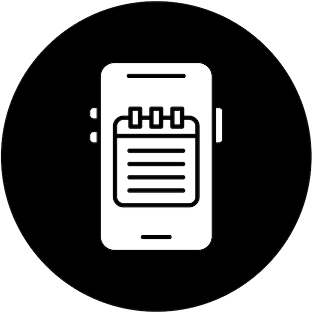 Diseño vectorial Estilo del icono de la nota móvil