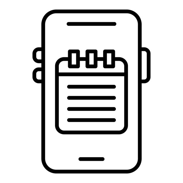 Diseño vectorial Estilo del icono de la nota móvil