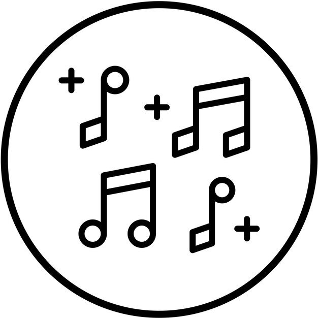 Diseño vectorial del estilo del icono de la nota musical