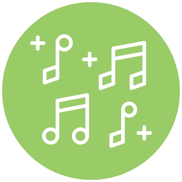 Diseño vectorial del estilo del icono de la nota musical