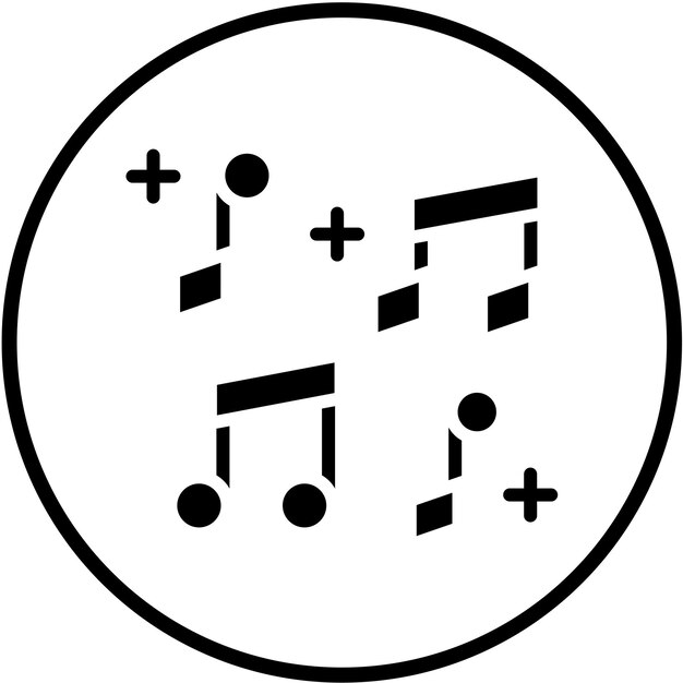 Diseño vectorial del estilo del icono de la nota musical