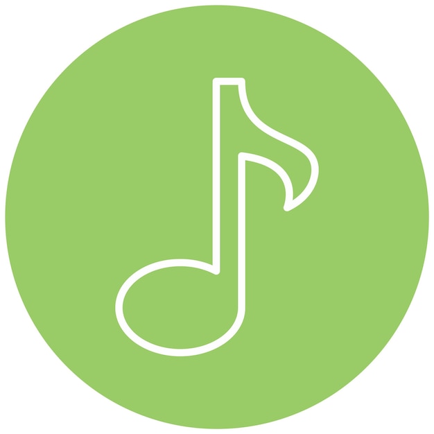 Diseño vectorial del estilo del icono de la nota musical