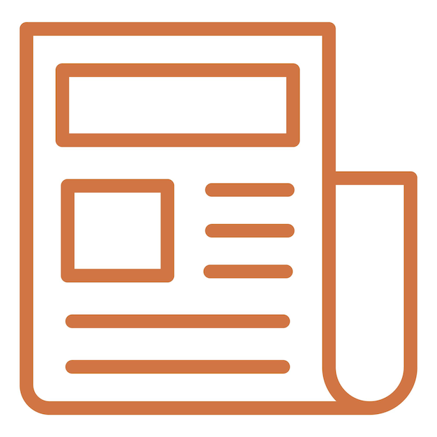 Diseño vectorial Estilo de icono de las noticias del artículo