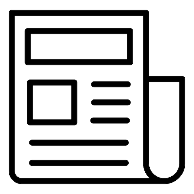 Diseño vectorial Estilo de icono de las noticias del artículo