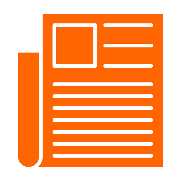 Diseño vectorial Estilo de icono de las noticias del artículo