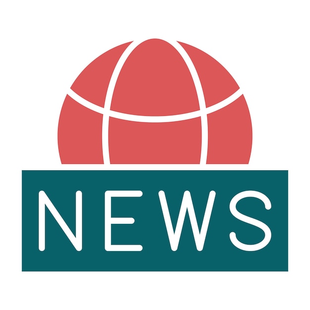 Diseño vectorial Estilo de icono de noticias globales