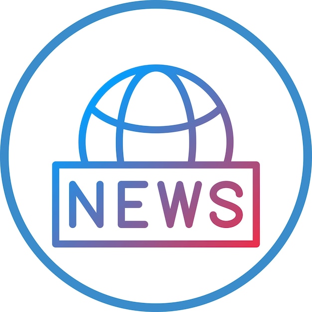 Diseño vectorial Estilo de icono de noticias globales
