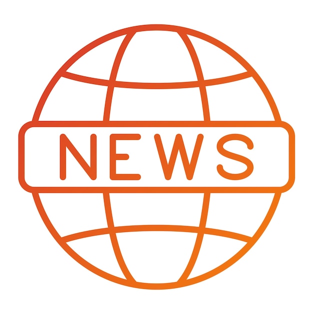 Diseño vectorial Estilo de icono de noticias globales